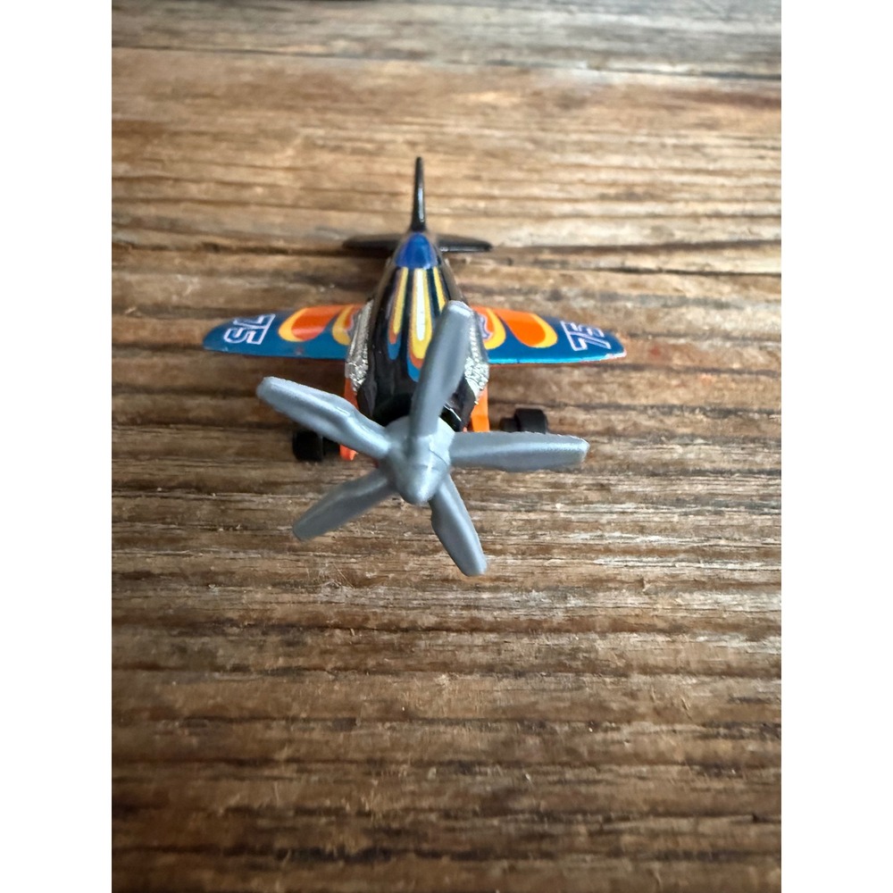 Y2K 2000s Hot Wheels Mad Propz Airplane Racing Plane Orange Black 75 Decal